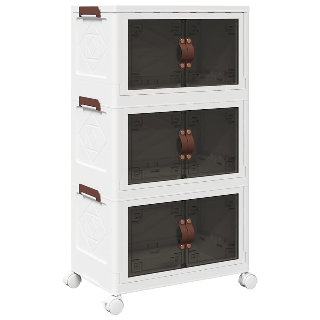 vidaXL Boîte de rangement empilable avec roues à 3 niveaux 28 L