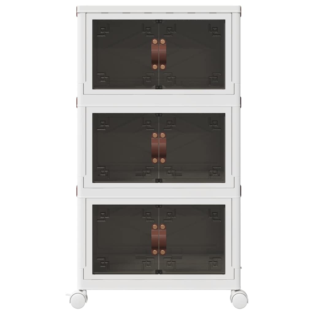 vidaXL Boîte de rangement empilable avec roues à 3 niveaux 28 L