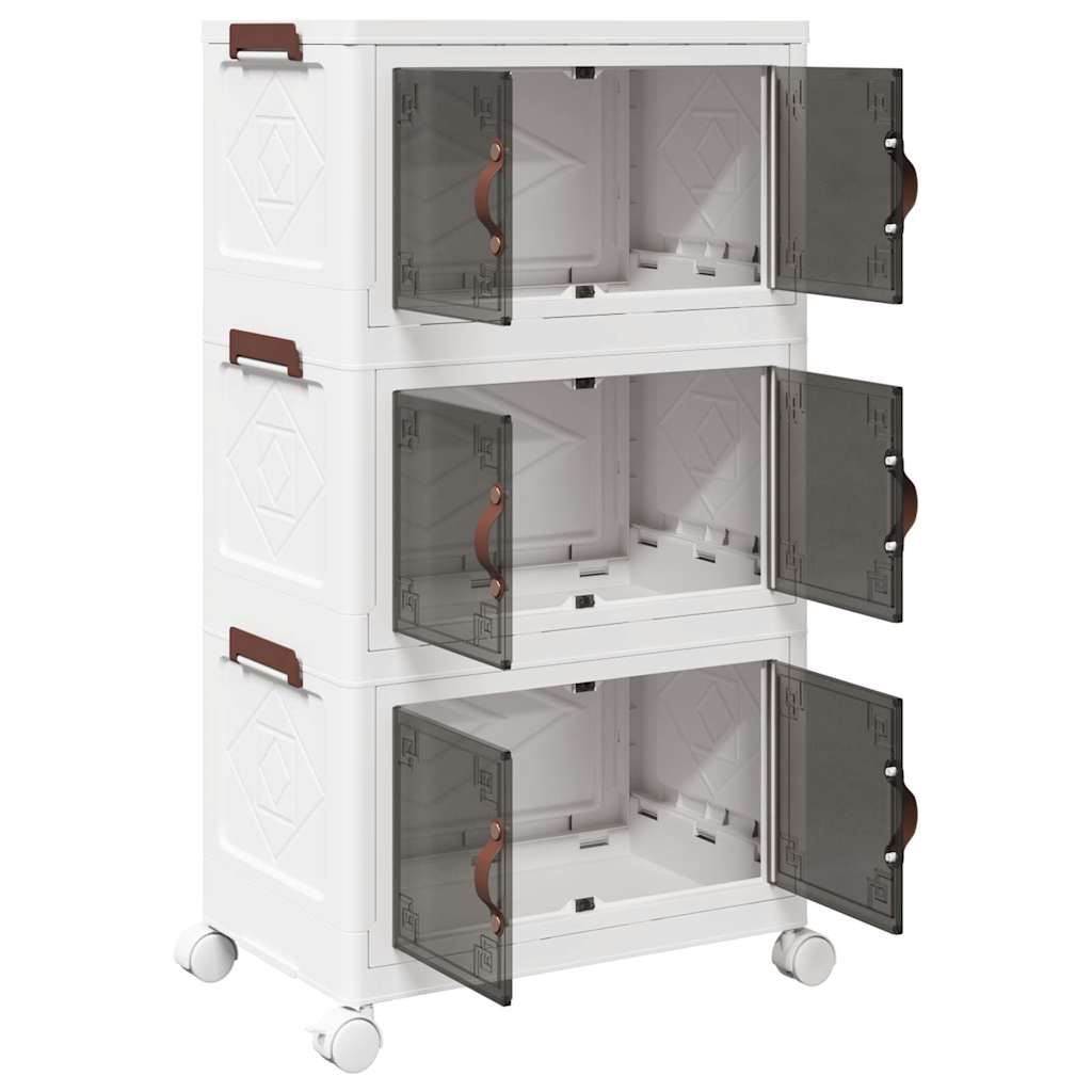 vidaXL Boîte de rangement empilable avec roues à 3 niveaux 28 L