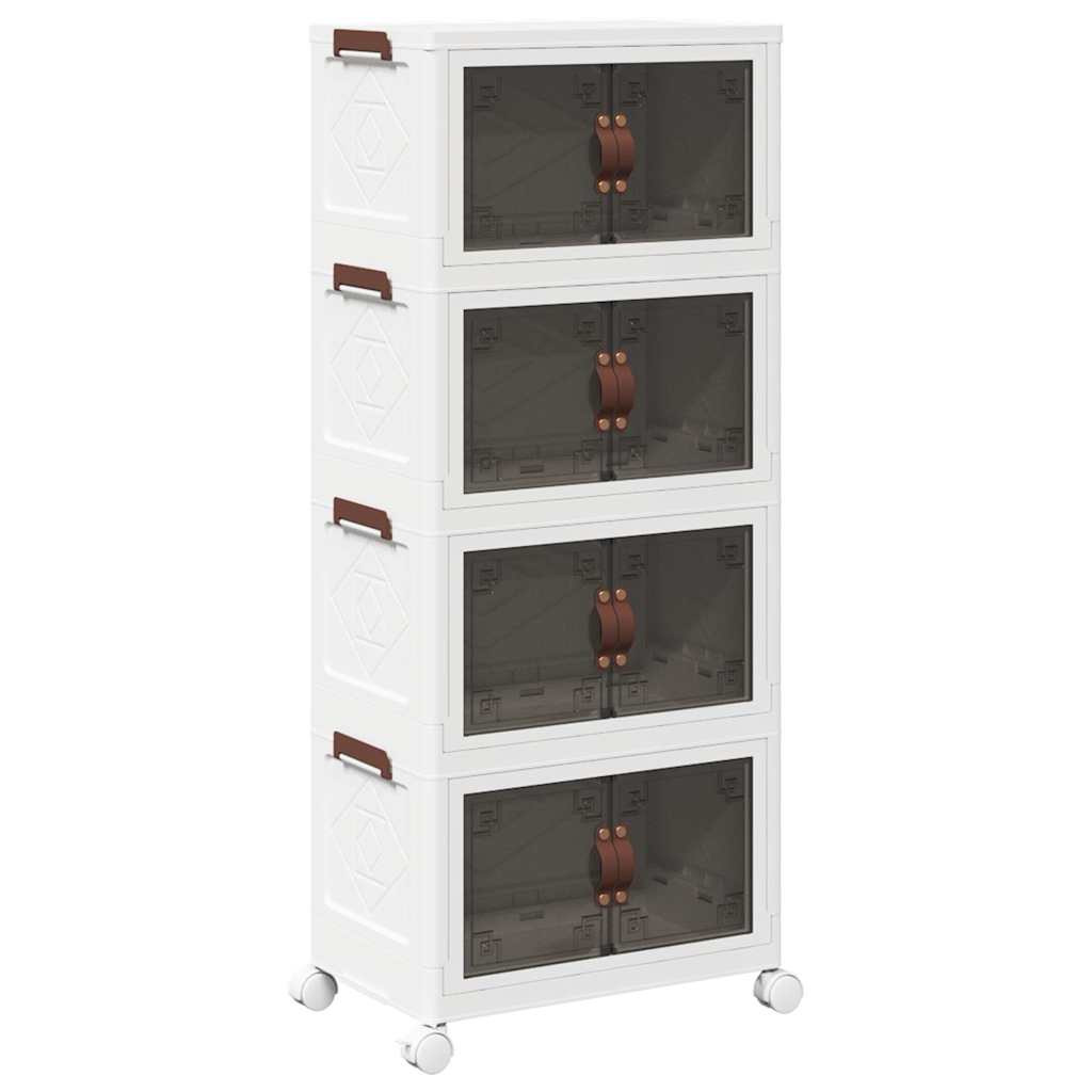vidaXL Boîte de rangement empilable avec roues à 4 niveaux 28 L