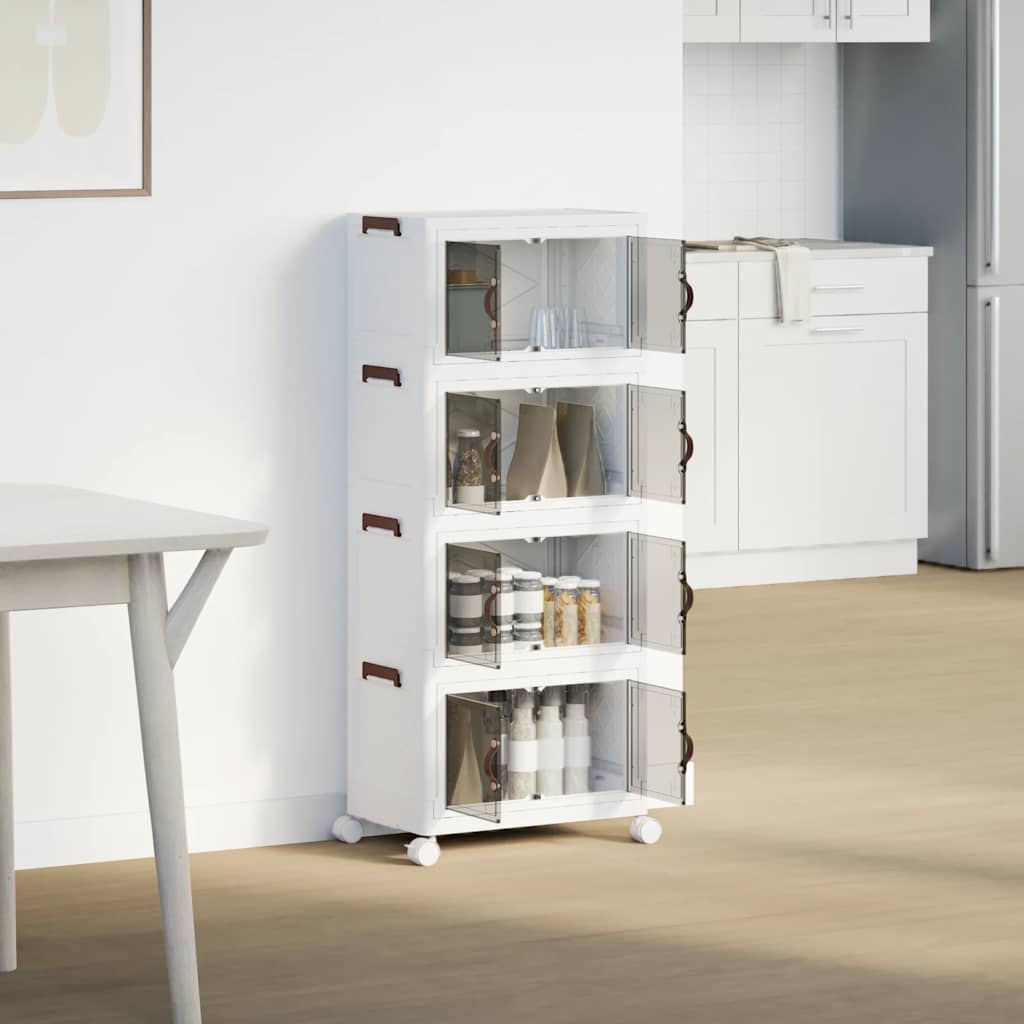 vidaXL Boîte de rangement empilable avec roues à 4 niveaux 28 L