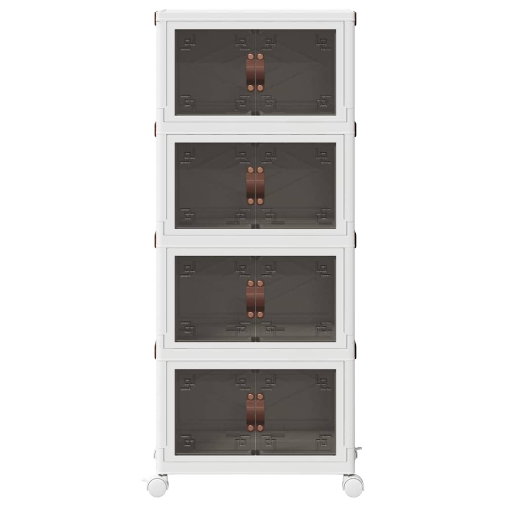 vidaXL Boîte de rangement empilable avec roues à 4 niveaux 28 L