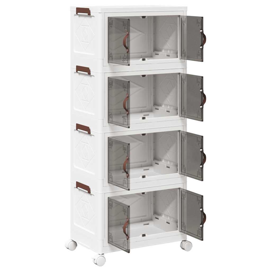 vidaXL Boîte de rangement empilable avec roues à 4 niveaux 28 L