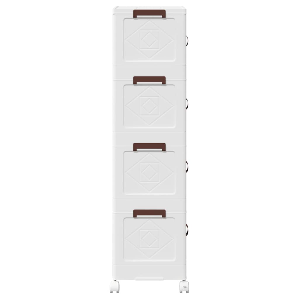 vidaXL Boîte de rangement empilable avec roues à 4 niveaux 28 L