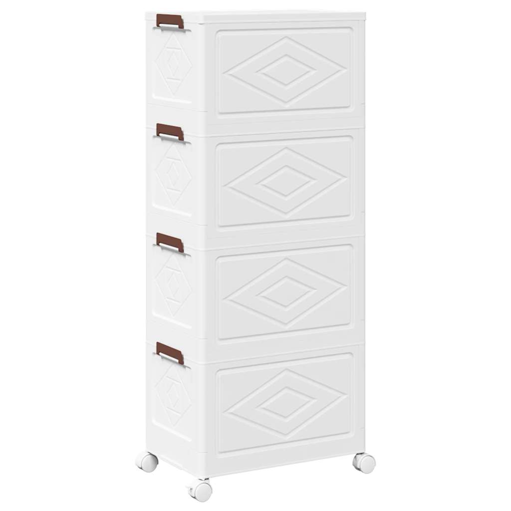 vidaXL Boîte de rangement empilable avec roues à 4 niveaux 28 L