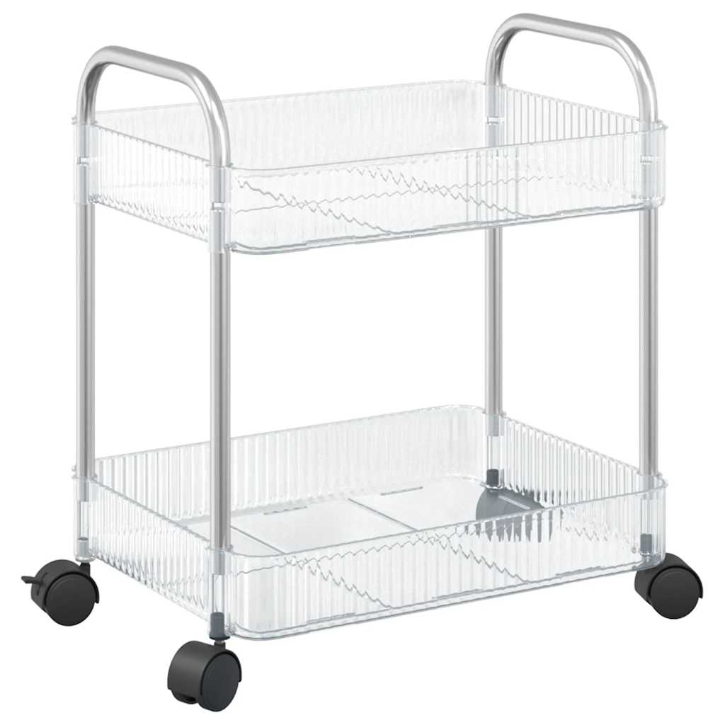 vidaXL Chariot de rangement à 2 niveaux transparent acrylique