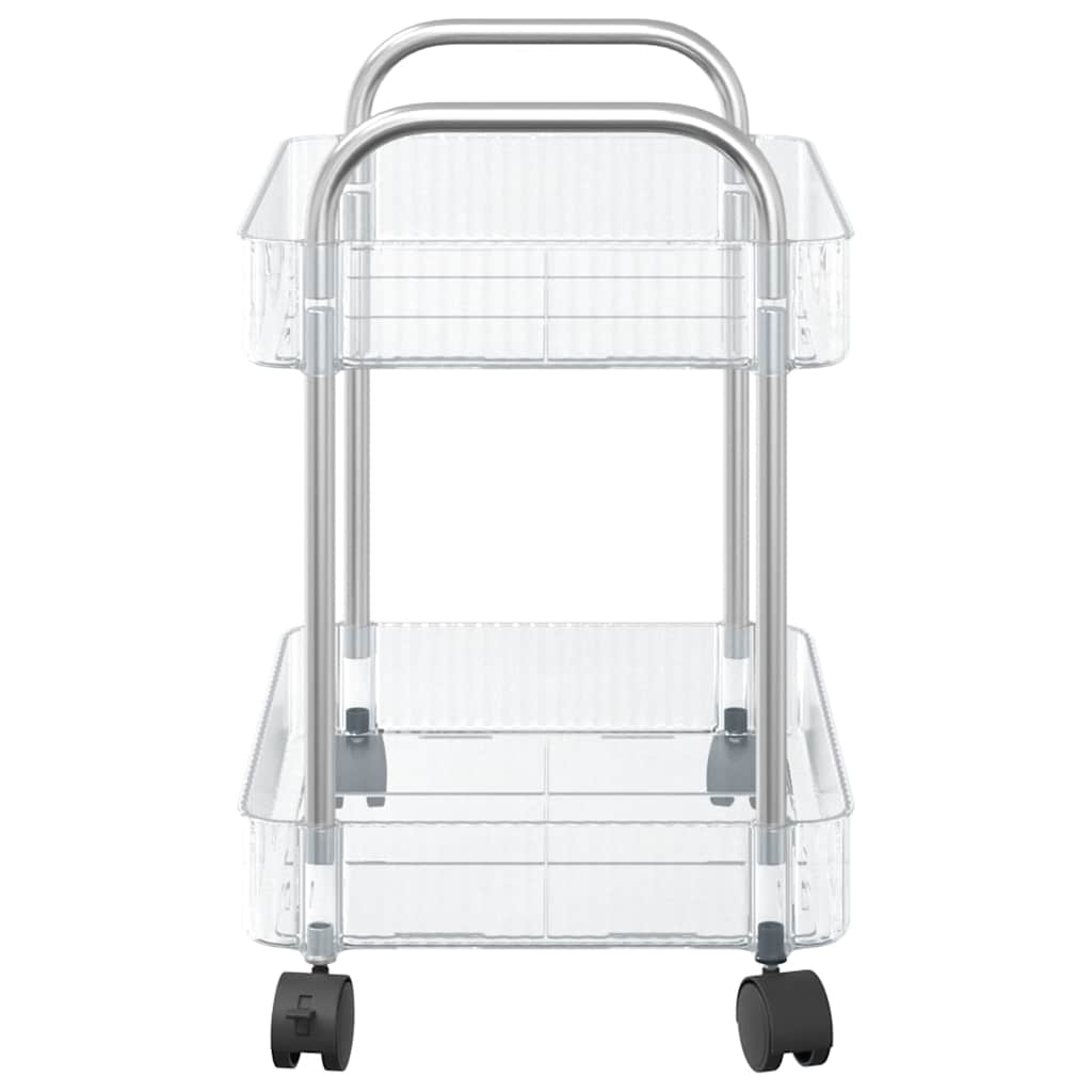 vidaXL Chariot de rangement à 2 niveaux transparent acrylique