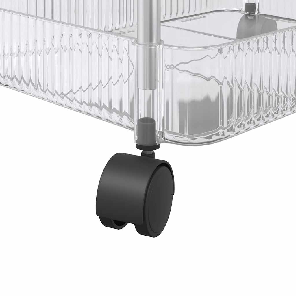 vidaXL Chariot de rangement à 2 niveaux transparent acrylique