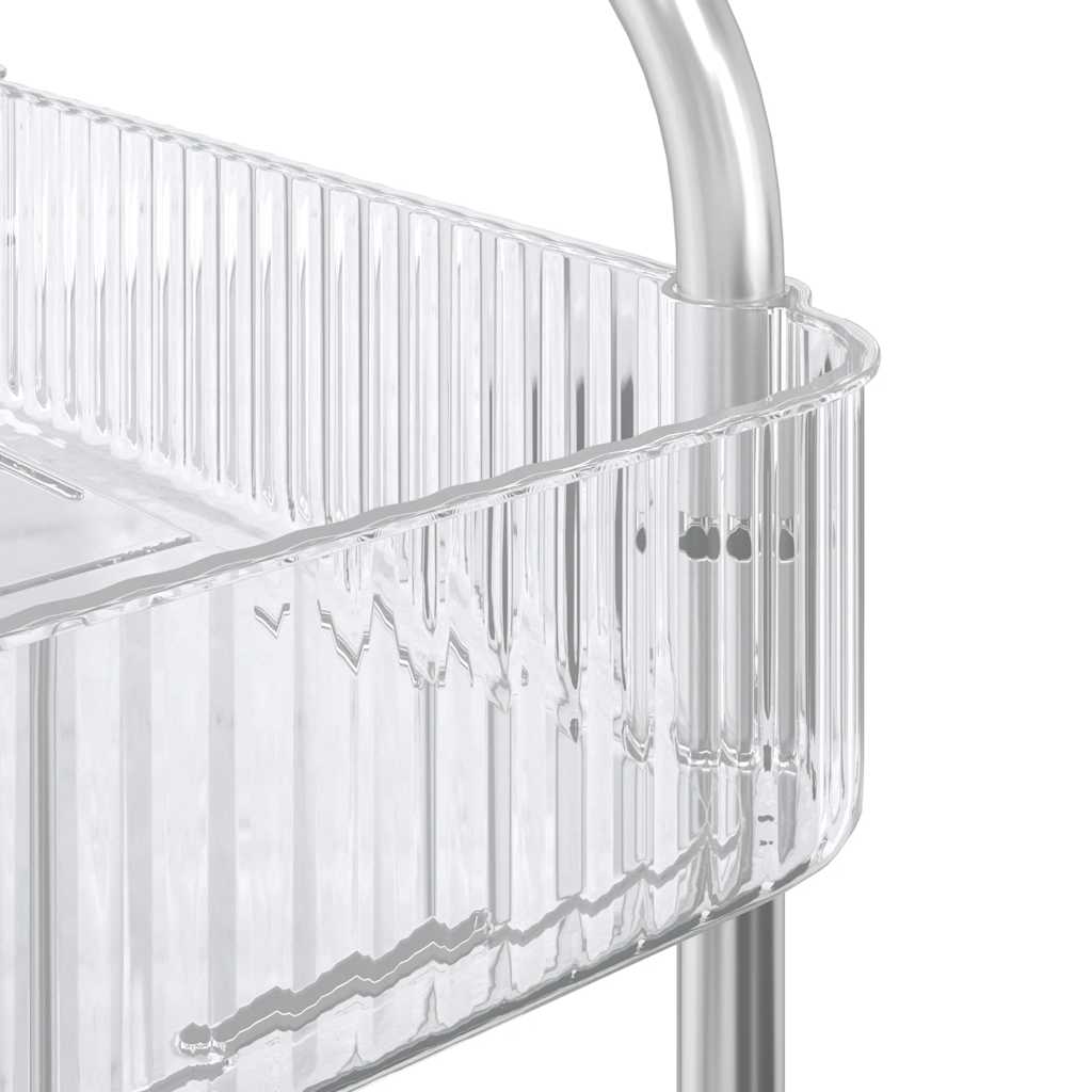vidaXL Chariot de rangement à 3 niveaux transparent acrylique