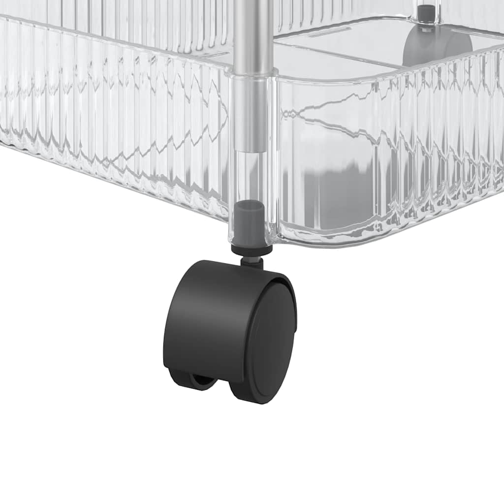 vidaXL Chariot de rangement à 3 niveaux transparent acrylique