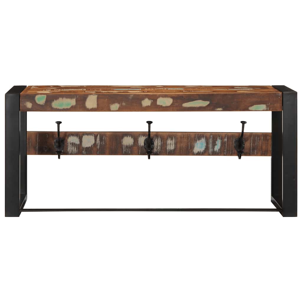 vidaXL Porte-manteau multicolore 80x35x35 cm bois massif récupération