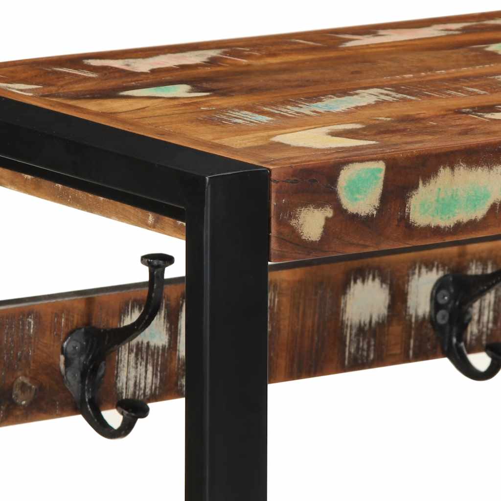 vidaXL Porte-manteau multicolore 80x35x35 cm bois massif récupération