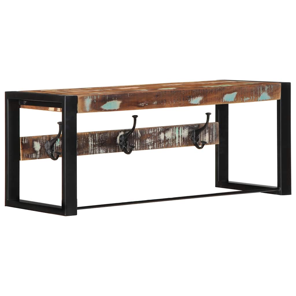 vidaXL Porte-manteau multicolore 80x35x35 cm bois massif récupération