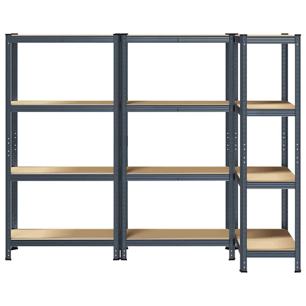 vidaXL Étagères de rangement 4 niveaux 3 pcs acier bois d'ingénierie