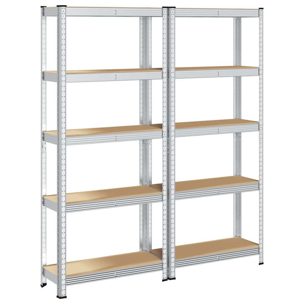 vidaXL Étagères de rangement à 5 niveaux 2 pcs acier bois d'ingénierie