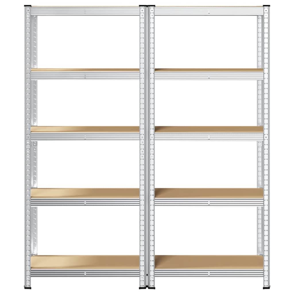 vidaXL Étagères de rangement à 5 niveaux 2 pcs acier bois d'ingénierie