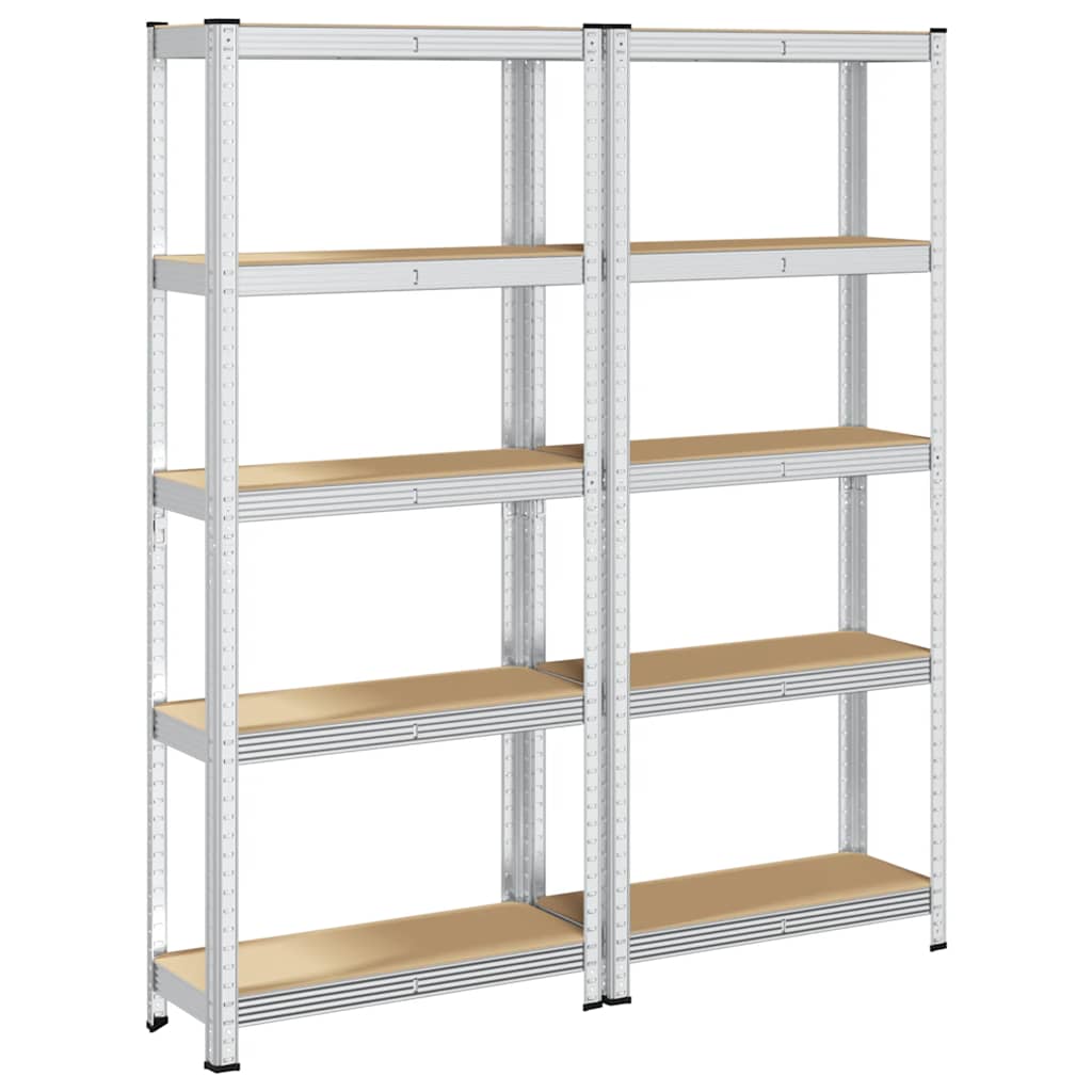 vidaXL Étagères de rangement à 5 niveaux 2 pcs acier bois d'ingénierie