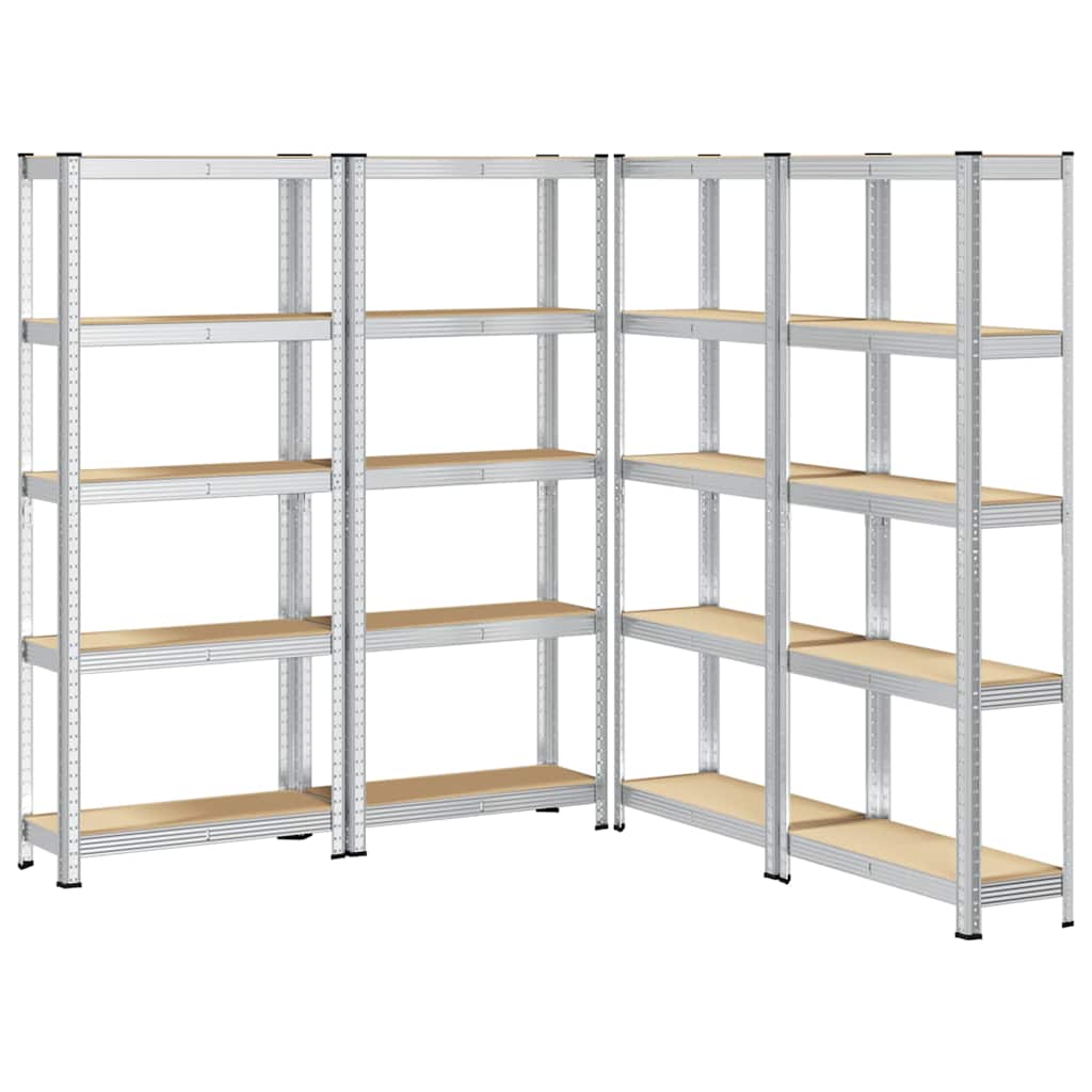 vidaXL Étagères de rangement à 5 niveaux 4 pcs acier bois d'ingénierie