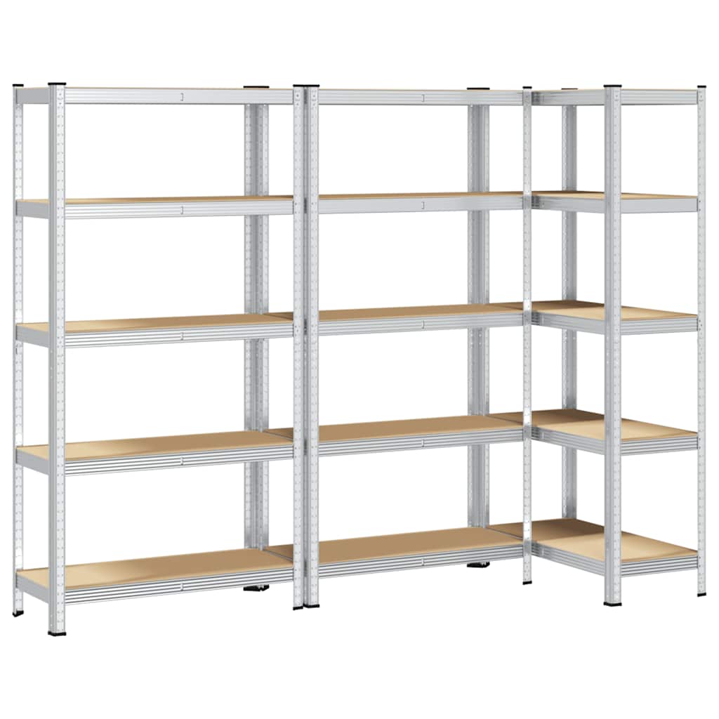 vidaXL Étagères de rangement à 5 niveaux 3 pcs acier bois d'ingénierie