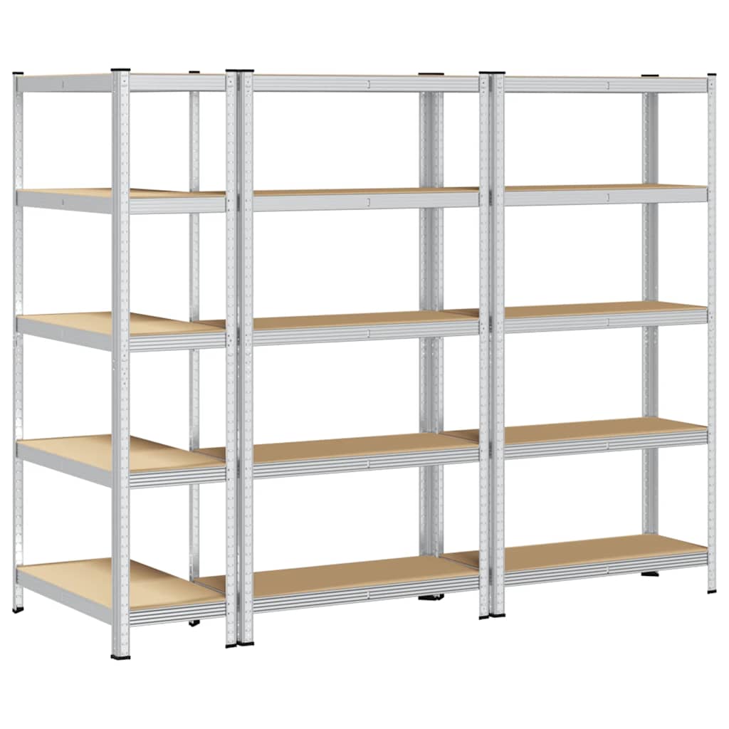 vidaXL Étagères de rangement à 5 niveaux 3 pcs acier bois d'ingénierie