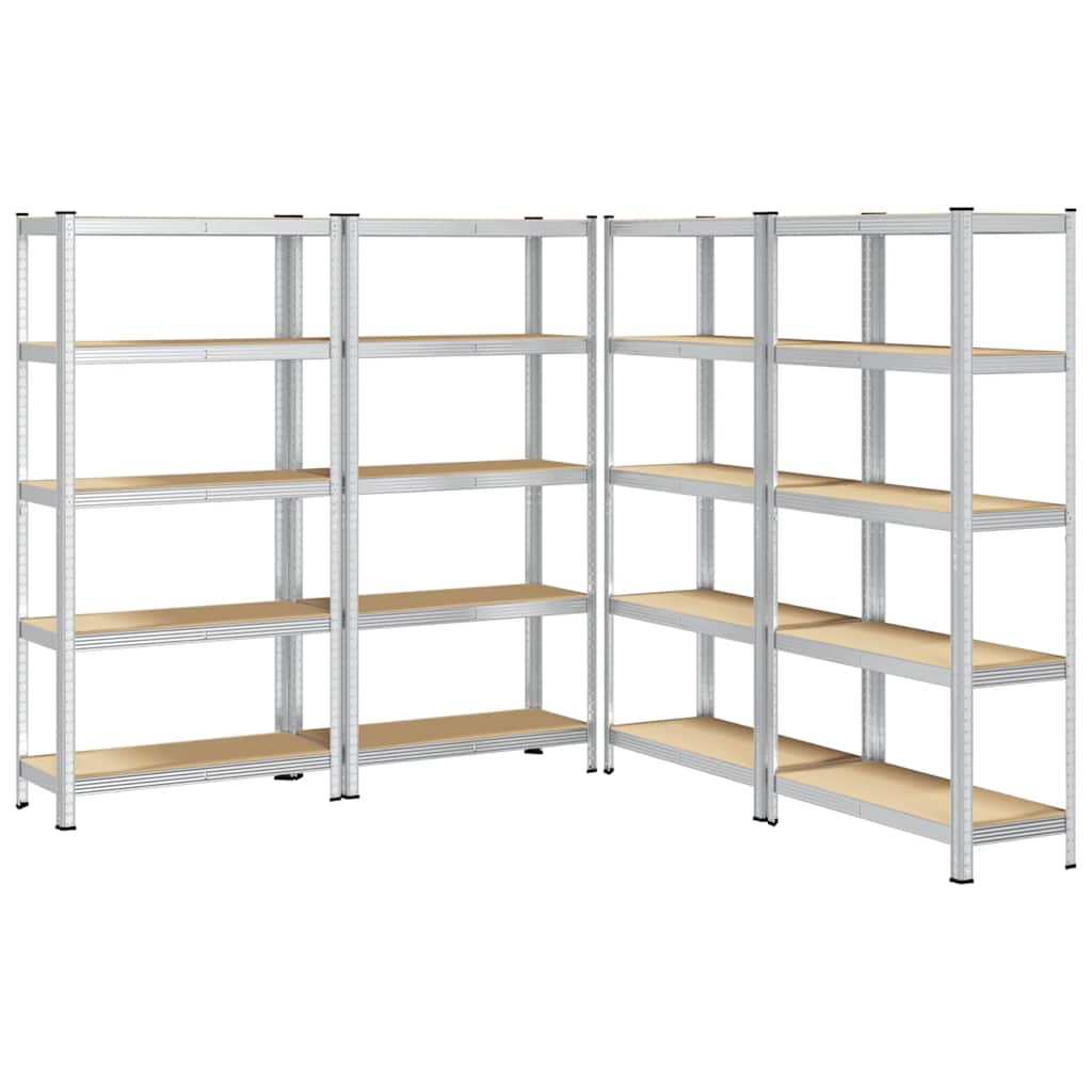 vidaXL Étagères de rangement à 5 niveaux 4 pcs acier bois d'ingénierie