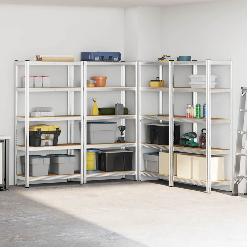vidaXL Étagères de rangement à 5 niveaux 4 pcs acier bois d'ingénierie