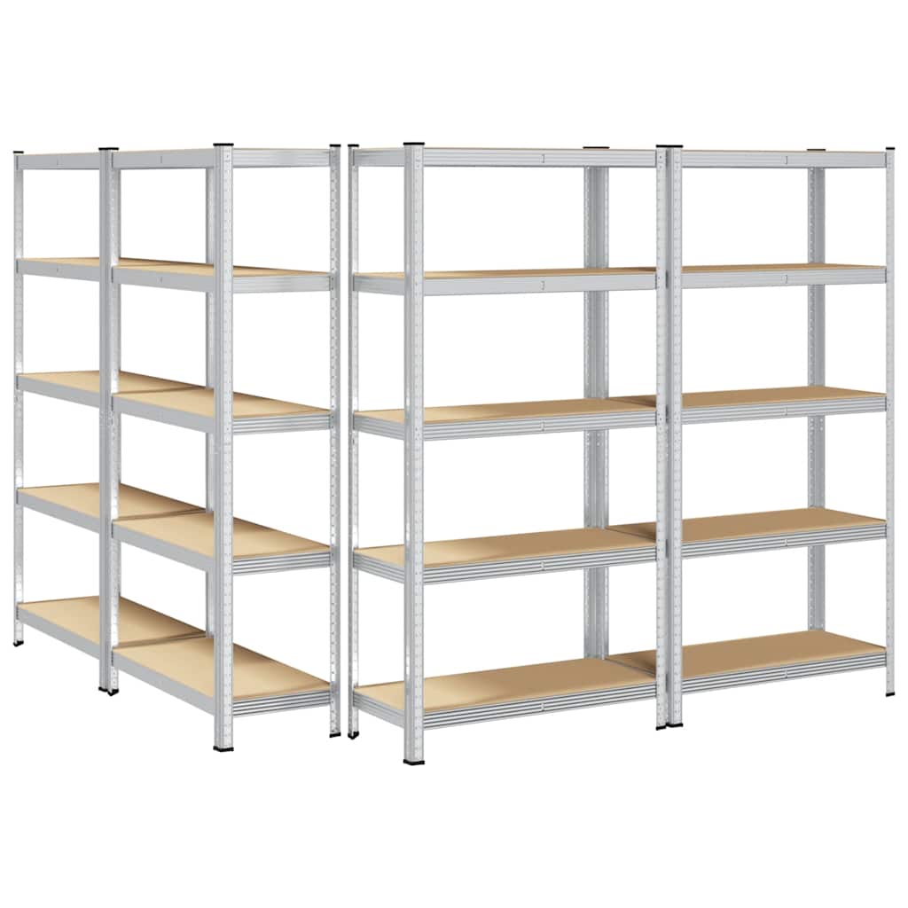 vidaXL Étagères de rangement à 5 niveaux 4 pcs acier bois d'ingénierie