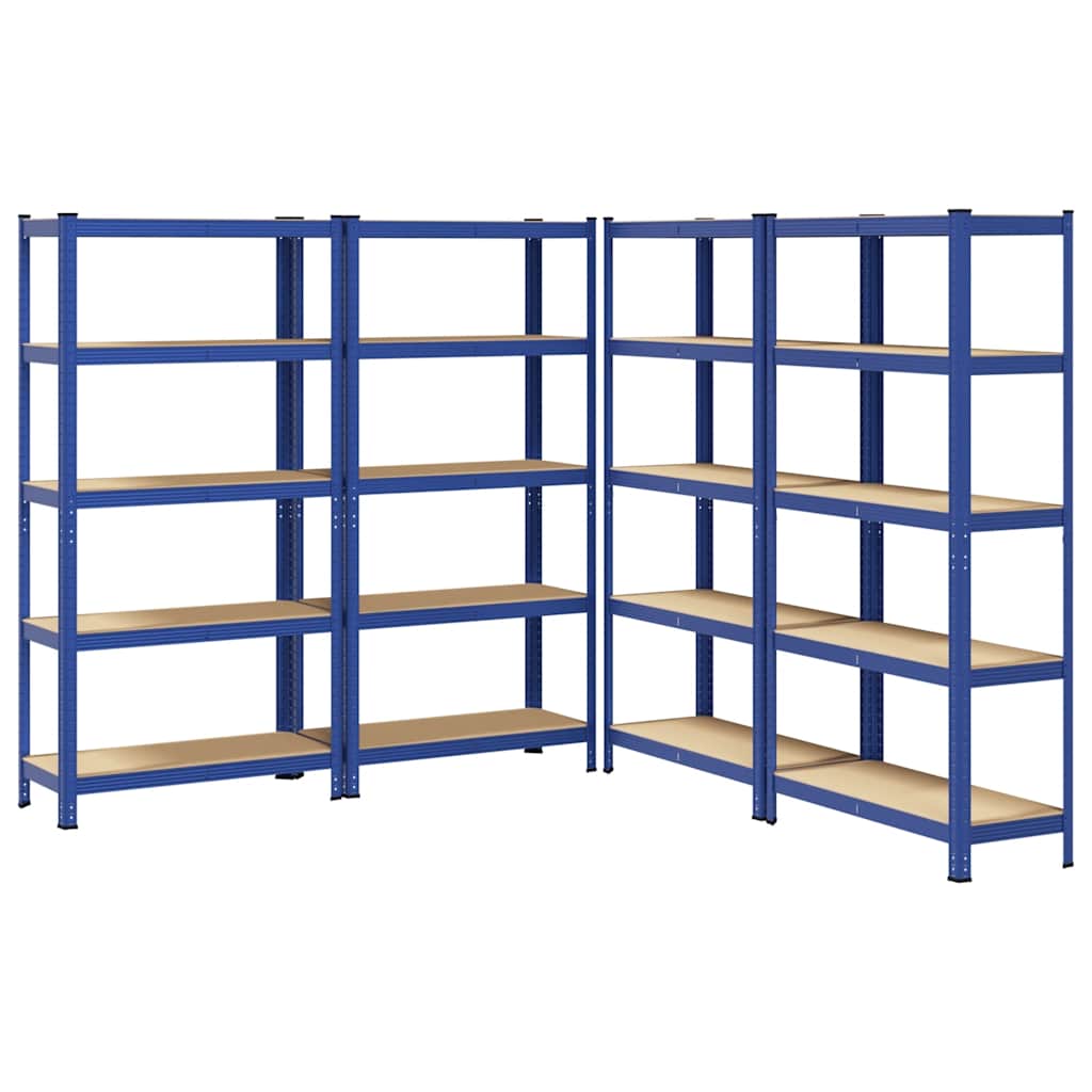 vidaXL Étagères de rangement à 5 niveaux 4 pcs bleu
