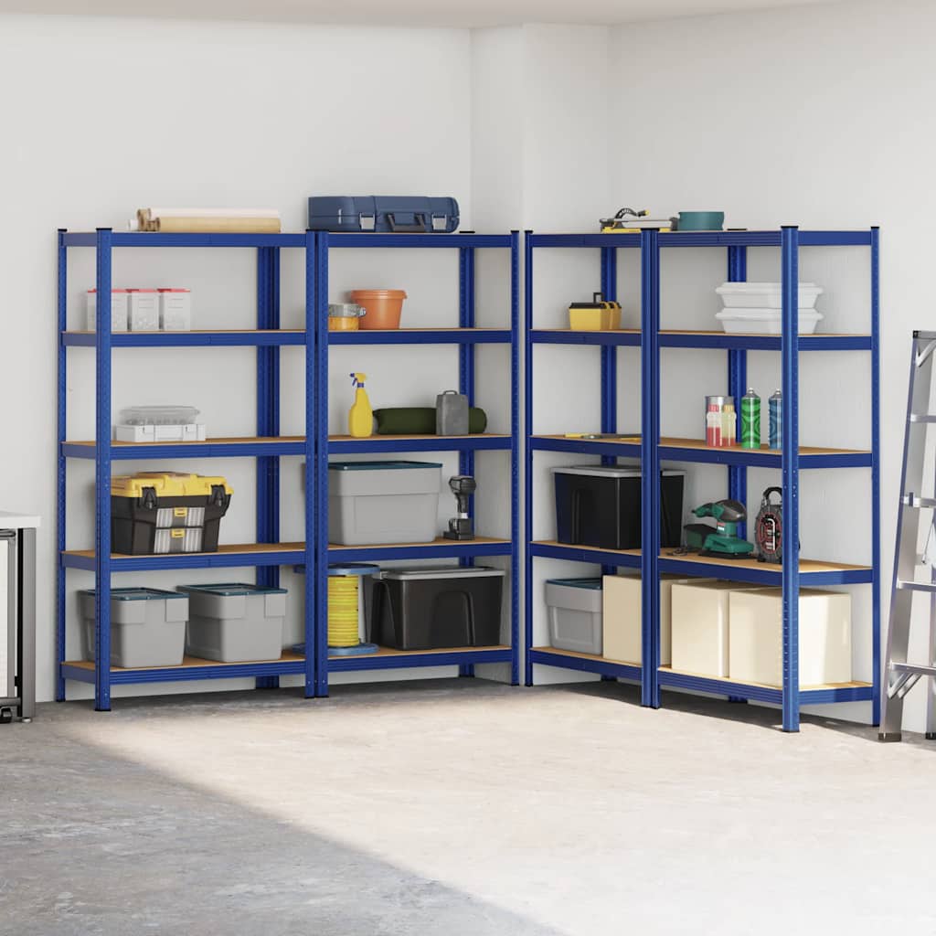vidaXL Étagères de rangement à 5 niveaux 4 pcs bleu