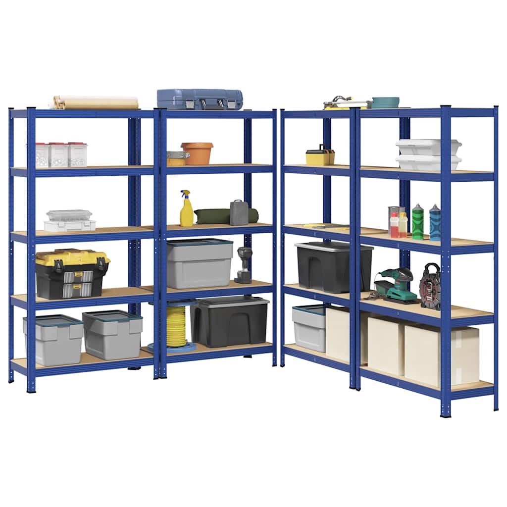 vidaXL Étagères de rangement à 5 niveaux 4 pcs bleu