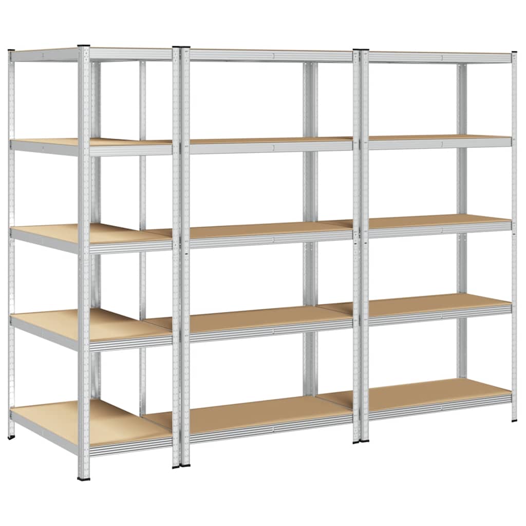 vidaXL Étagères de rangement à 5 niveaux 3 pcs acier bois d'ingénierie