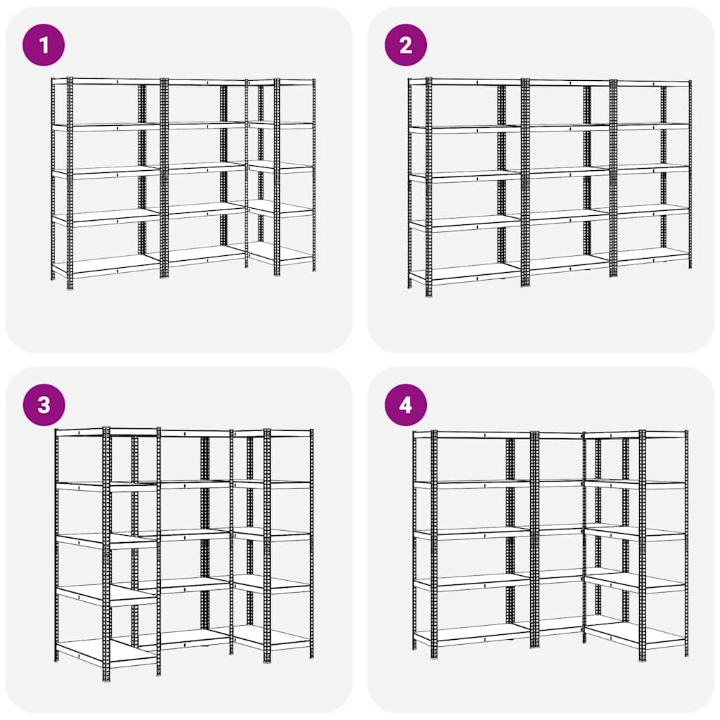 vidaXL Étagères de rangement à 5 niveaux 3 pcs Bleu