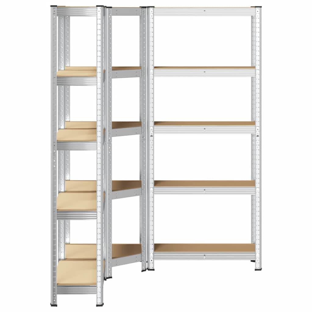 vidaXL Ensemble d'étagères à 5 niveaux 3 pcs acier bois d'ingénierie