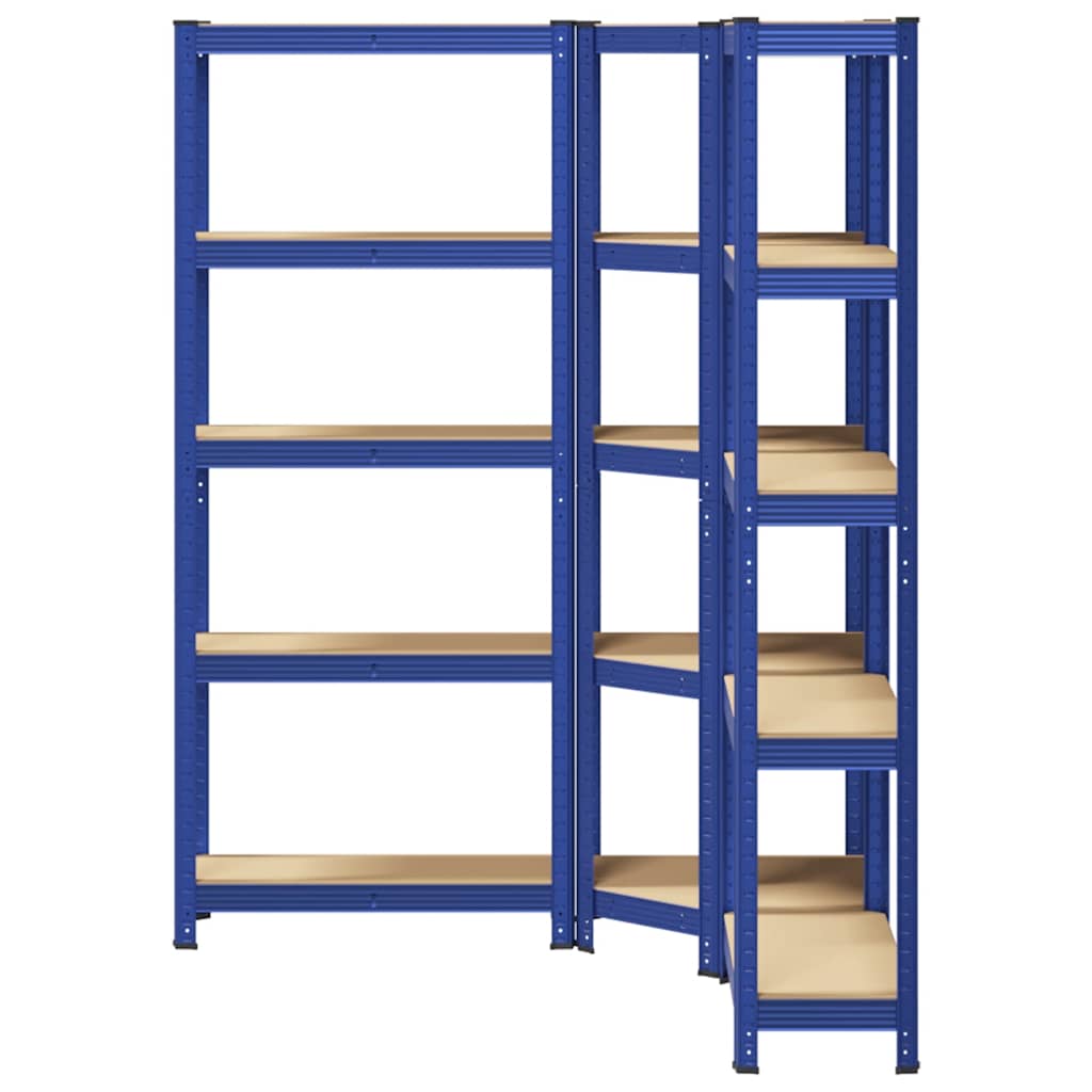 vidaXL Ensemble d'étagères à 5 niveaux 3 pcs acier bois d'ingénierie