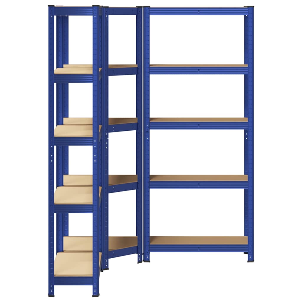 vidaXL Ensemble d'étagères à 5 niveaux 3 pcs acier bois d'ingénierie