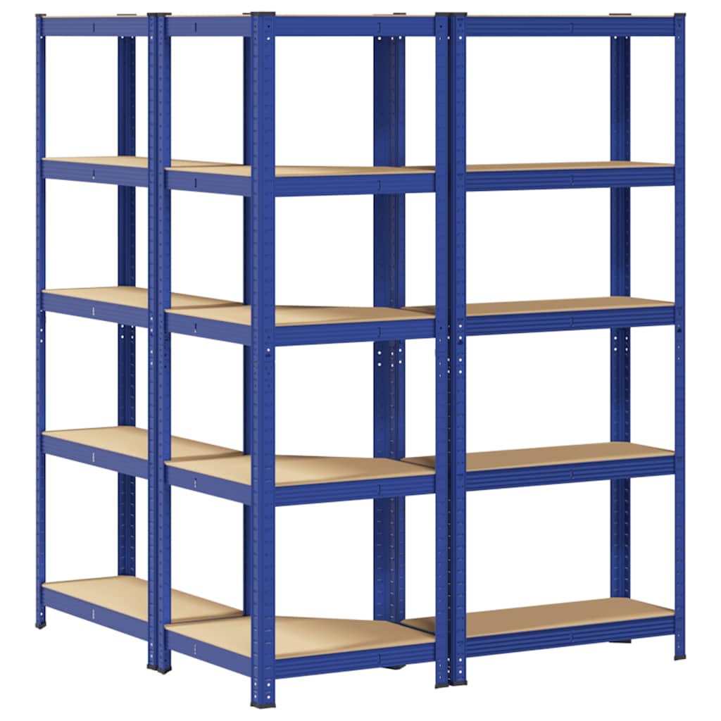 vidaXL Ensemble d'étagères à 5 niveaux 3 pcs acier bois d'ingénierie