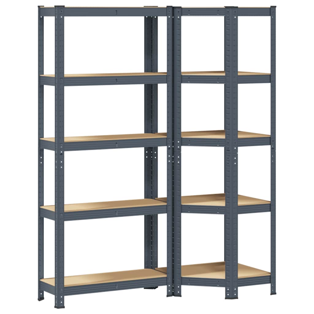 vidaXL Ensemble d'étagères à 5 niveaux 2 pcs acier bois d'ingénierie