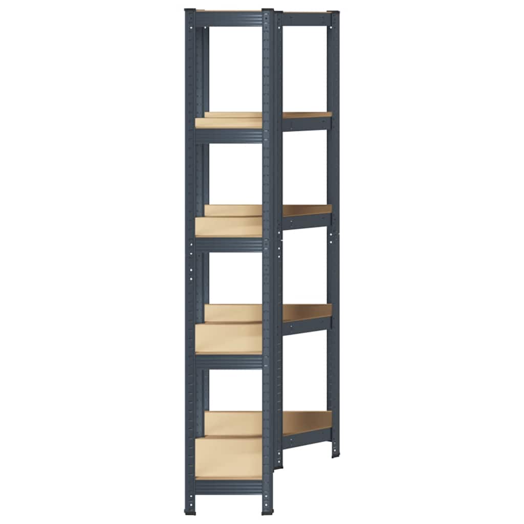 vidaXL Ensemble d'étagères à 5 niveaux 2 pcs acier bois d'ingénierie
