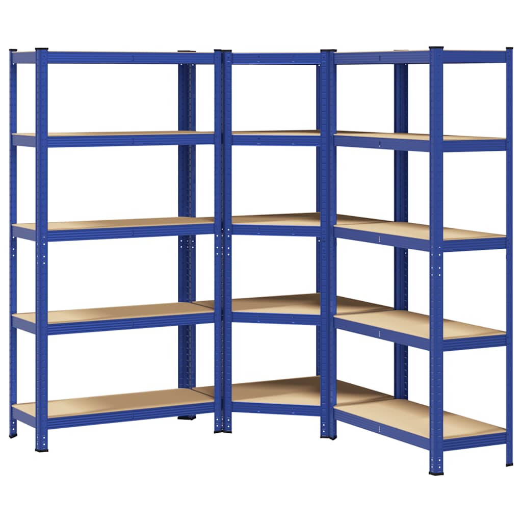 vidaXL Ensemble d'étagères à 5 niveaux 3 pcs acier bois d'ingénierie