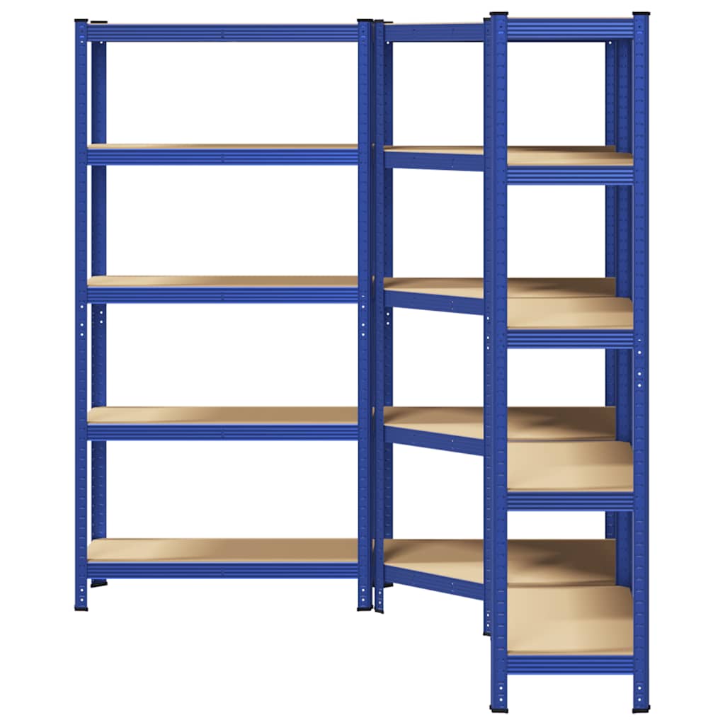 vidaXL Ensemble d'étagères à 5 niveaux 3 pcs acier bois d'ingénierie