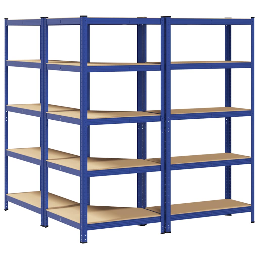 vidaXL Ensemble d'étagères à 5 niveaux 3 pcs acier bois d'ingénierie