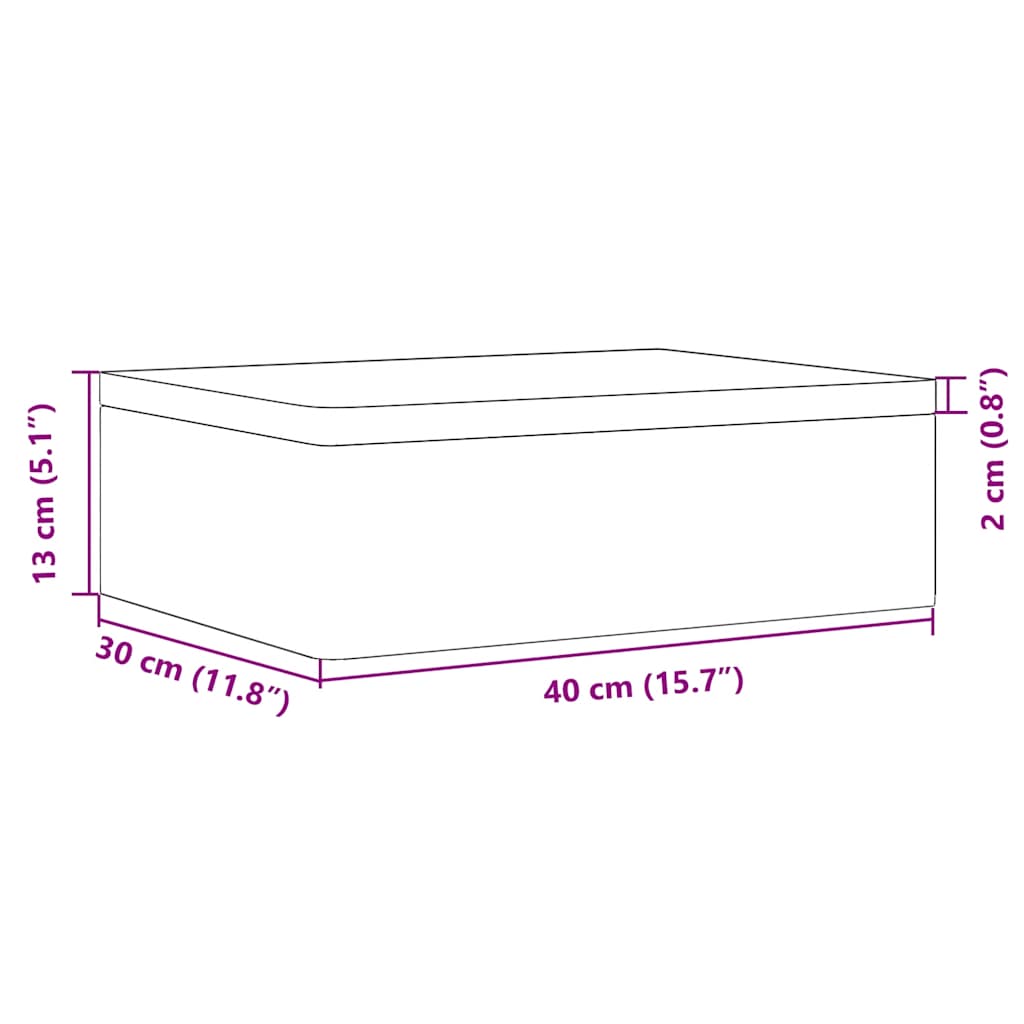 vidaXL Boîte en bois avec couvercle 40x30x13 cm bois de pin massif