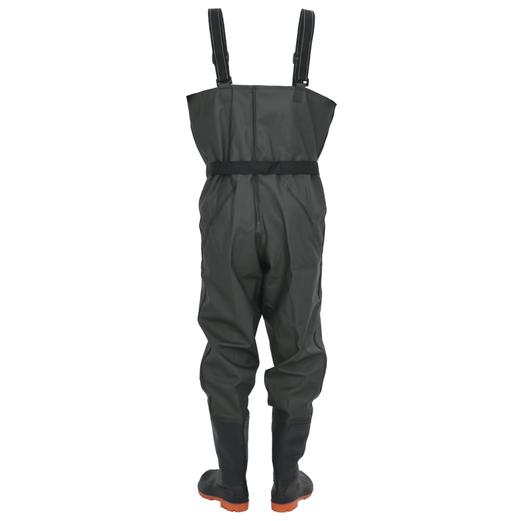 vidaXL Cuissardes avec bottes et ceinture vert foncé taille 38