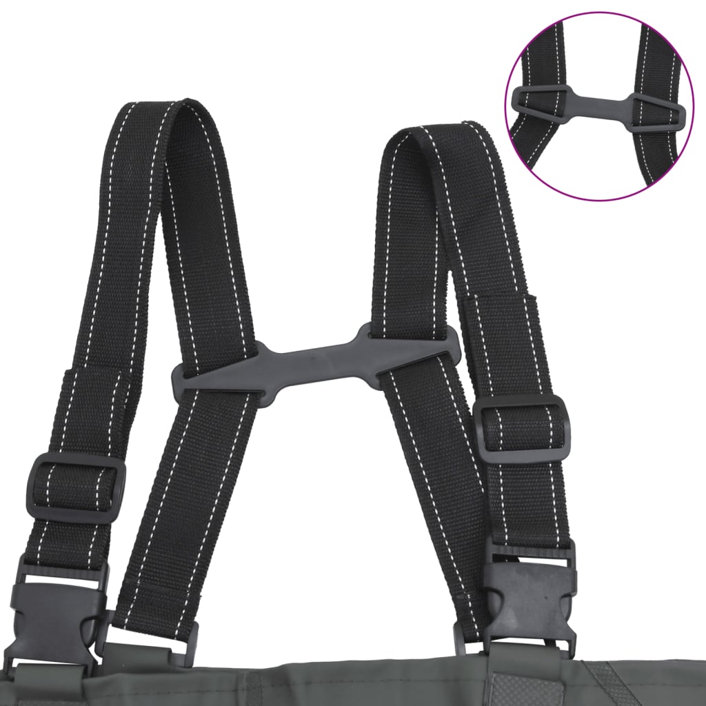 vidaXL Cuissardes avec bottes et ceinture vert foncé taille 45