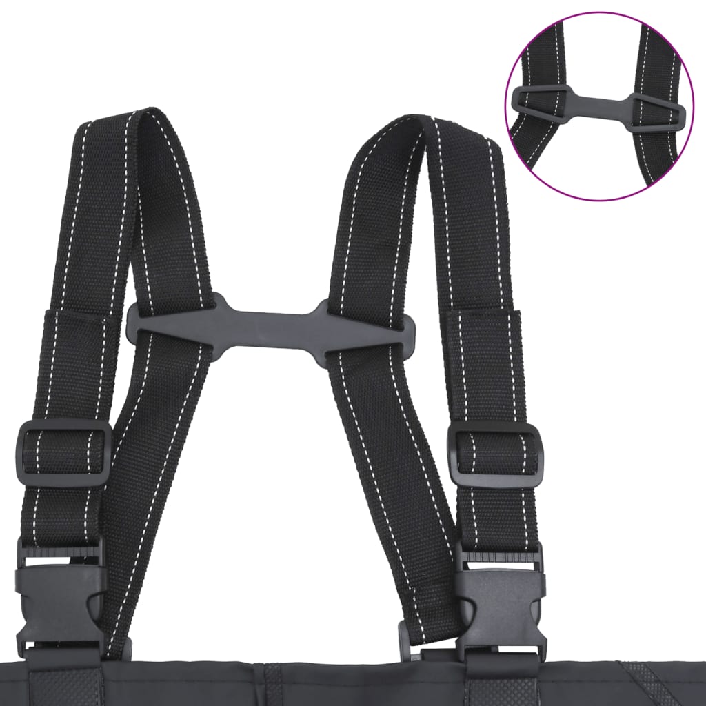 vidaXL Cuissardes avec bottes et ceinture noir taille 41