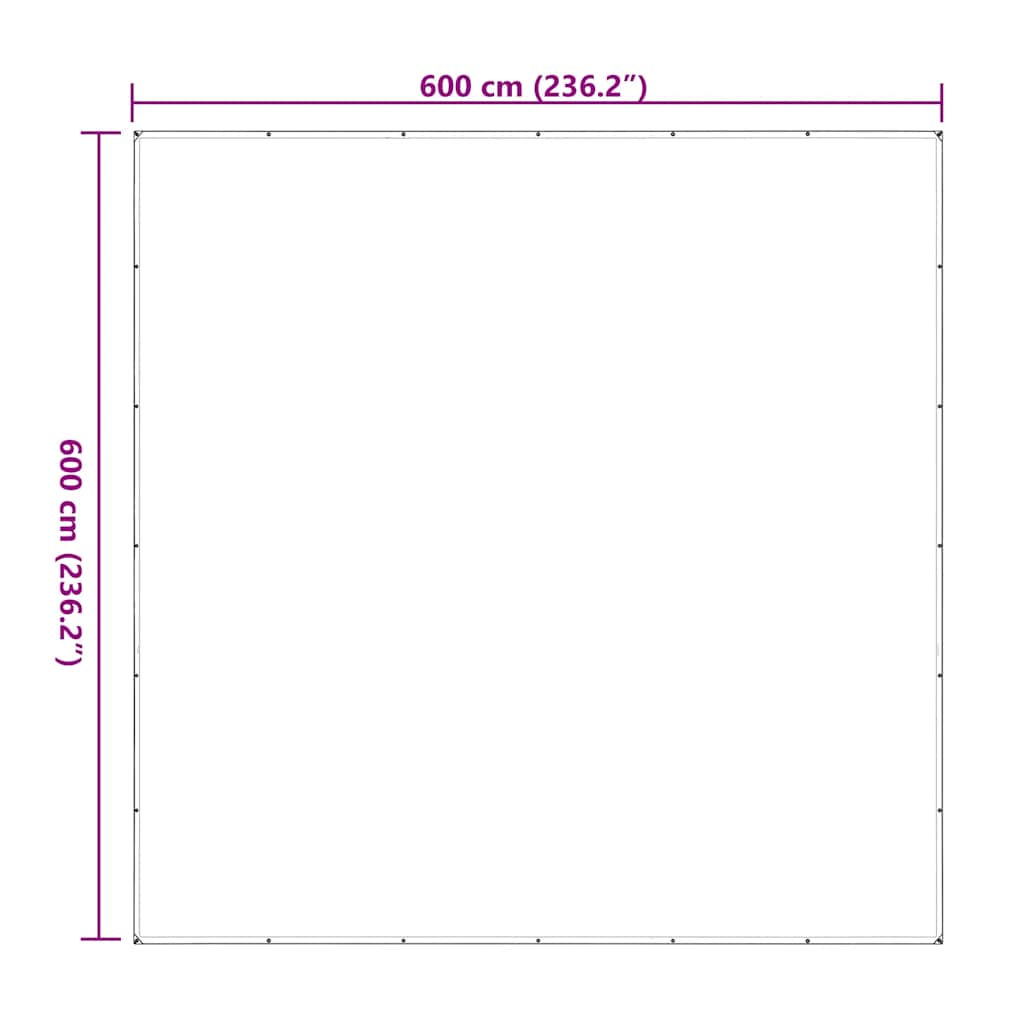 vidaXL Bâche transparente avec œillets 6x6 m polyéthylène