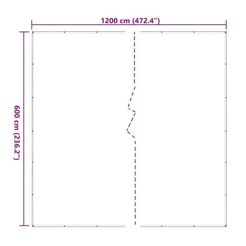 vidaXL Bâche transparente avec œillets 6x12 m polyéthylène