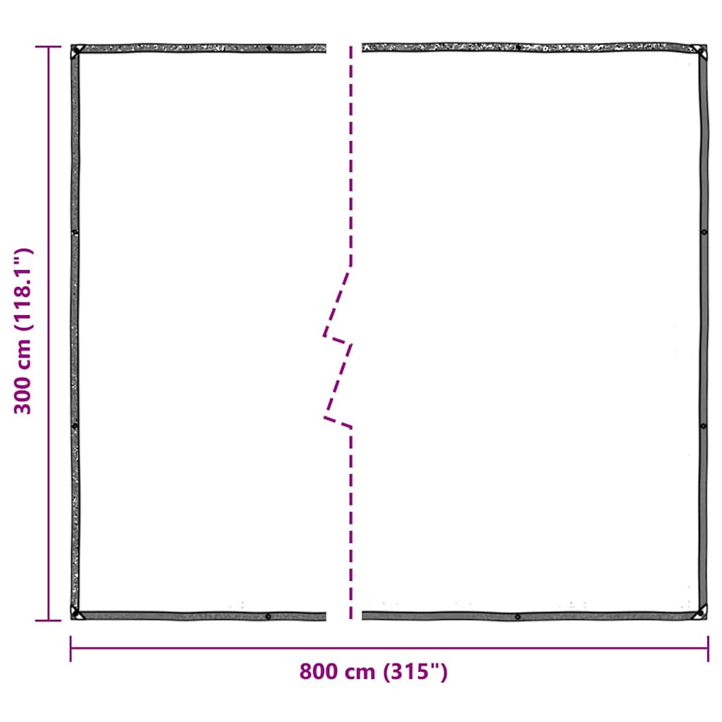 vidaXL Bâche transparente avec œillets 3x8 m polyéthylène