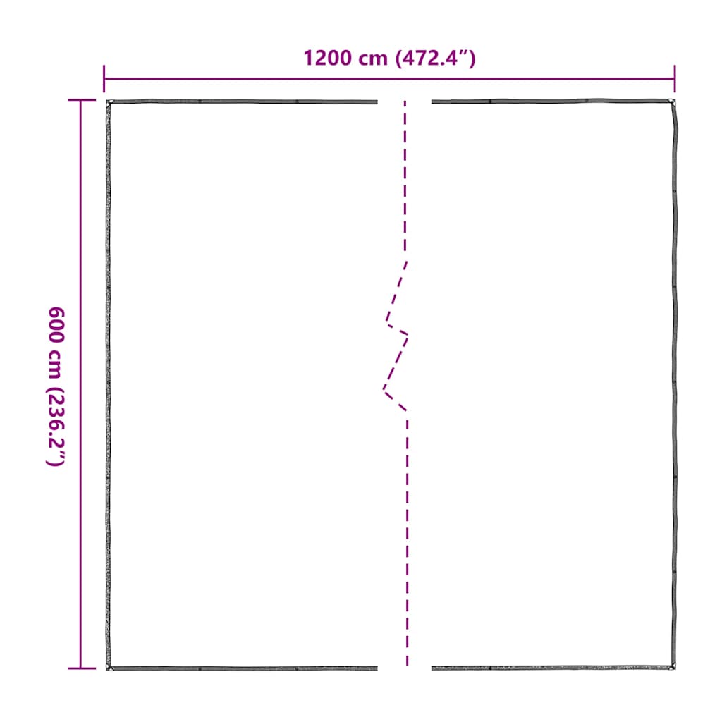 vidaXL Bâche transparente avec œillets 6x12 m polyéthylène