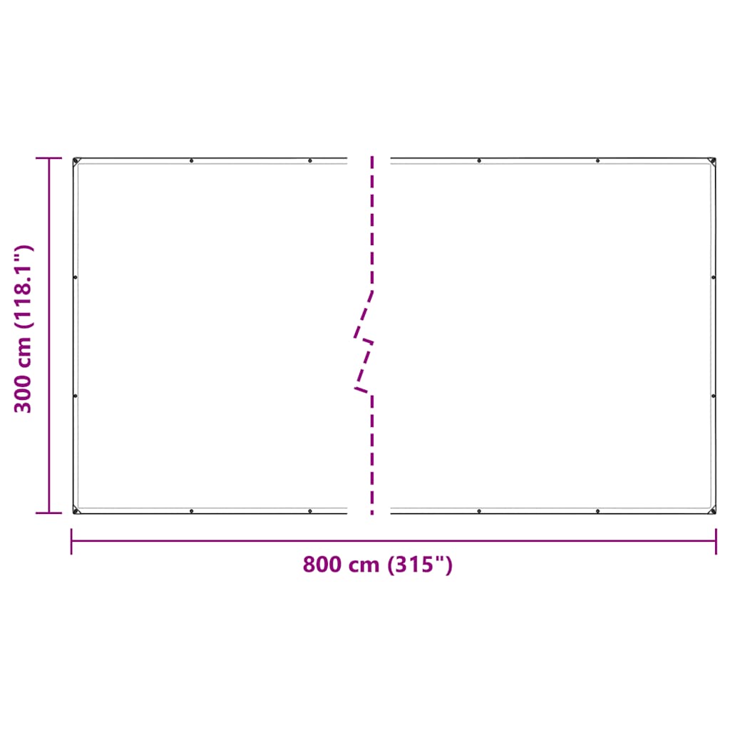 vidaXL Bâche transparente avec œillets 3x8 m PVC